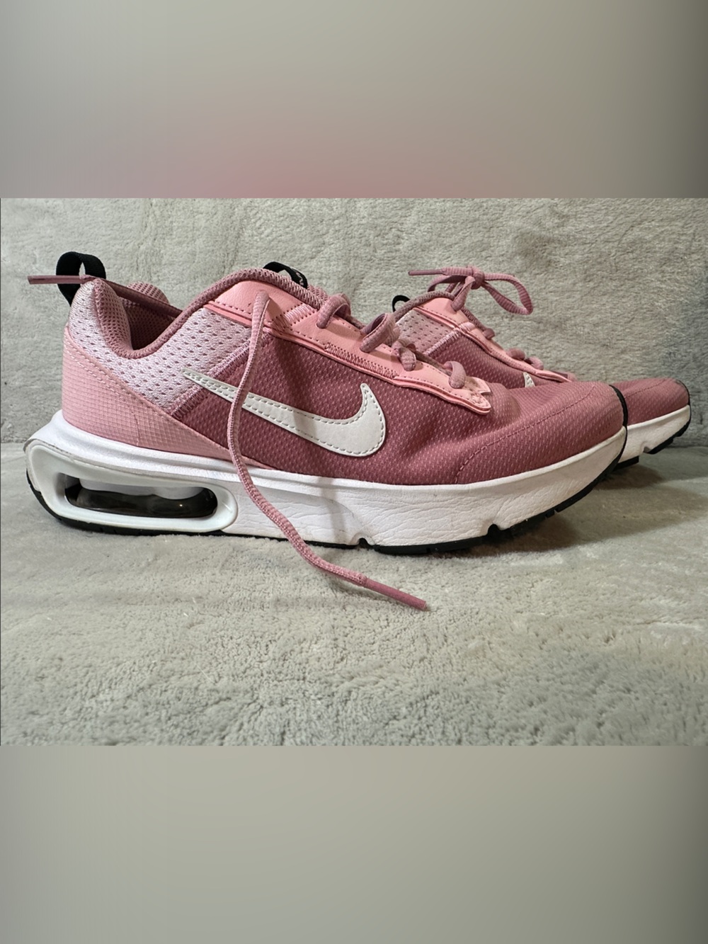 Nike Pink Mesh Air-Cushioned Running Shoe with White Swoosh